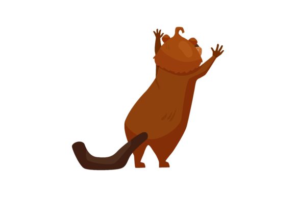 Download Funny Beaver Cartoon Illustration. Cute - Fun Collection