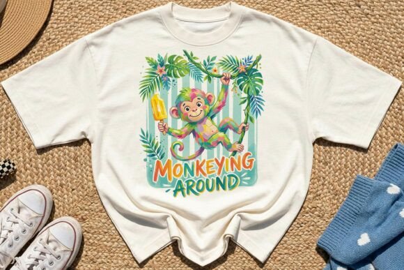 Download Playful Summer Monkey Sublimation PNG - Premium Resources
