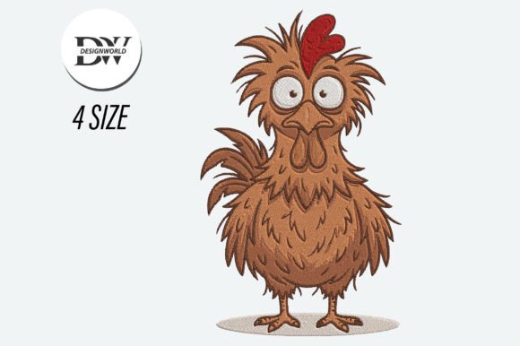 Download Funny Chicken Crazy Embroidery Design - Fun Collection