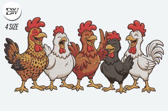Download Funny Chicken Embroidery Design - Fun Collection