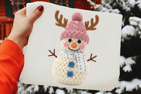 Download Crochet Yarn Funny Snowman Reindeer Png - Fun Collection
