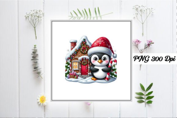 Download Christmas Funny Penguin House Clipart - Fun Collection