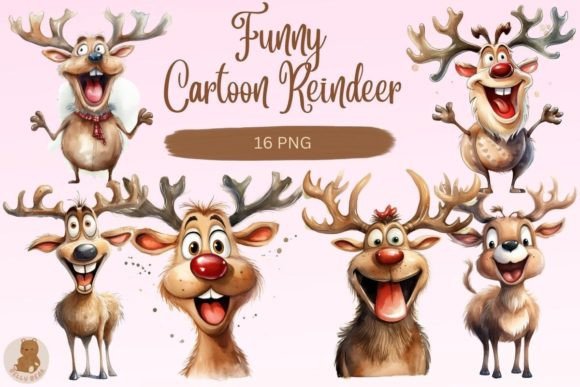Download Funny Cartoon Reindeer Clipart - Fun Collection