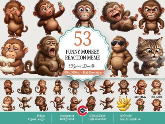 Download Funny Monkey Reaction Meme Cliparts - Fun Collection