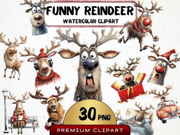Download Funny Christmas Reindeer Clipart - Fun Collection