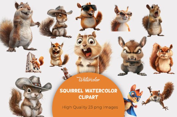 Download Funny Squirrel Watercolor Clipart - Fun Collection