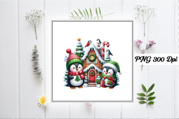 Download Christmas Funny Penguin House Clipart - Fun Collection