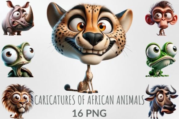 Download Funny Caricatures of African Animals - Fun Collection