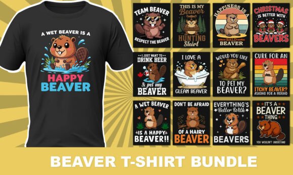 Download Funny Beaver Shirt Bundle – Cute &amp; Witty - Fun Collection