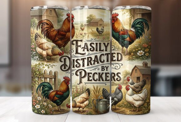 Download Funny Farm Chicken Skinny Tumbler Wrap - Fun Collection
