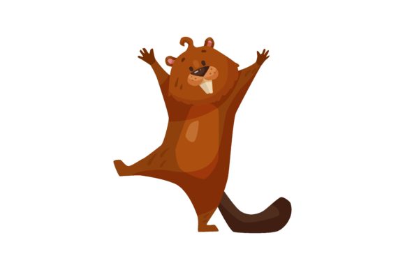 Download Funny Beaver Cartoon Illustration. Cute - Fun Collection