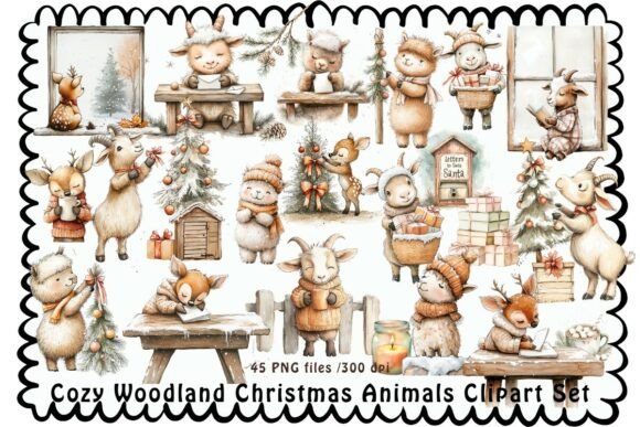 Download Cozy Woodland Christmas Animals Clipart - Cozy woodland Collection