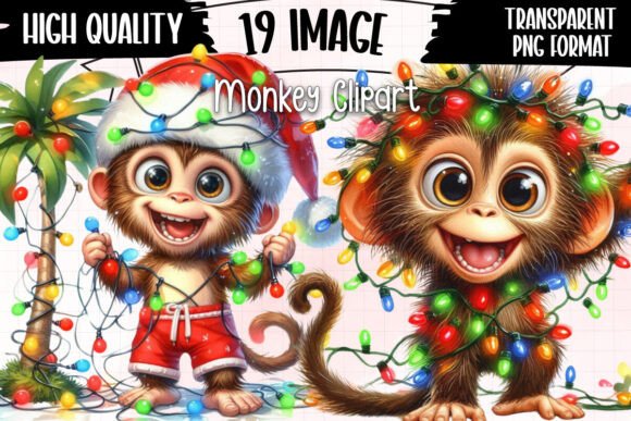 Download Monkey Clipart Christmas Monkey Tropical - Premium Resources